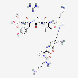 molecular formula C47H82N14O11 B15402856 L-Lysyl-L-prolyl-L-lysyl-L-lysyl-L-isoleucyl-N~5~-(diaminomethylidene)-L-ornithyl-L-tyrosyl-L-serine CAS No. 863033-25-4
