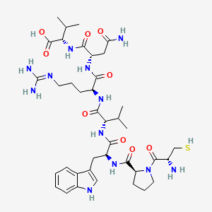 molecular formula C39H60N12O9S B15403007 L-Cysteinyl-L-prolyl-L-tryptophyl-L-valyl-N~5~-(diaminomethylidene)-L-ornithyl-L-asparaginyl-L-valine CAS No. 918528-28-6