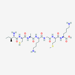 molecular formula C31H59N9O8S2 B15403117 L-Isoleucyl-L-cysteinyl-L-alanyl-L-lysylglycyl-L-methionyl-L-lysine CAS No. 851320-57-5