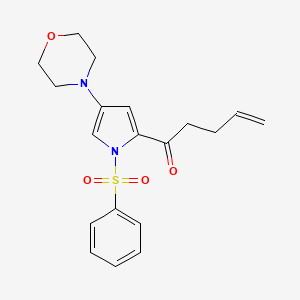 molecular formula C19H22N2O4S B15403151 1-[1-(Benzenesulfonyl)-4-(morpholin-4-yl)-1H-pyrrol-2-yl]pent-4-en-1-one CAS No. 923606-17-1