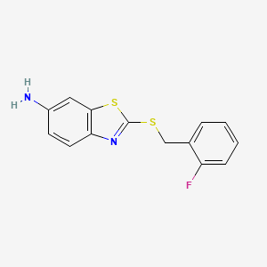 molecular formula C14H11FN2S2 B15403258 2-[(2-Fluorobenzyl)sulfanyl]-1,3-benzothiazol-6-amine CAS No. 531538-37-1