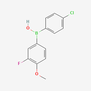molecular formula C13H11BClFO2 B15403417 (4-Chlorophenyl)(3-fluoro-4-methoxyphenyl)borinic acid CAS No. 872495-75-5