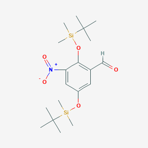 molecular formula C19H33NO5Si2 B15403427 Benzaldehyde, 2,5-bis[[(1,1-dimethylethyl)dimethylsilyl]oxy]-3-nitro- CAS No. 860613-38-3
