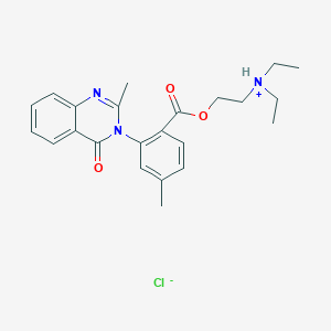 molecular formula C23H28ClN3O3 B15403436 Benzoic acid, 4-methyl-3-(2-methyl-4-oxo-3(4H)-quinazolinyl)-, 2-(diethylamino)ethyl ester, monohydrochloride CAS No. 2619-08-1