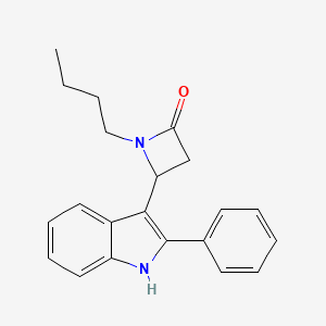 molecular formula C21H22N2O B15403462 1-Butyl-4-(2-phenyl-1H-indol-3-yl)azetidin-2-one CAS No. 849703-63-5