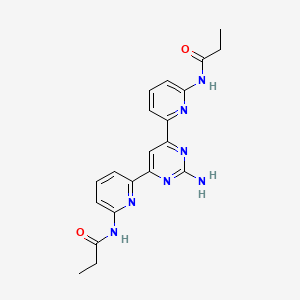 molecular formula C20H21N7O2 B15403631 N,N'-[(2-Aminopyrimidine-4,6-diyl)di(pyridine-6,2-diyl)]dipropanamide CAS No. 847675-84-7