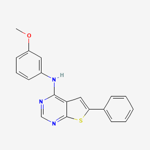 molecular formula C19H15N3OS B15403672 N-(3-Methoxyphenyl)-6-phenylthieno[2,3-d]pyrimidin-4-amine CAS No. 915372-60-0