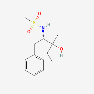 molecular formula C14H23NO3S B15403737 N-[(2S)-3-ethyl-3-hydroxy-1-phenylpentan-2-yl]methanesulfonamide CAS No. 923570-63-2