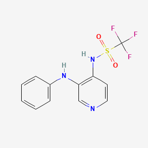 molecular formula C12H10F3N3O2S B15403743 N-(3-phenylamino-4-pyridinyl)trifluoromethanesulfonamide CAS No. 833455-59-7