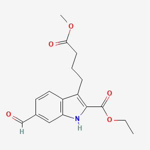 molecular formula C17H19NO5 B15403868 Ethyl 6-formyl-3-(4-methoxy-4-oxobutyl)-1H-indole-2-carboxylate CAS No. 917568-20-8