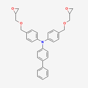 molecular formula C32H31NO4 B15403891 N,N-Bis(4-{[(oxiran-2-yl)methoxy]methyl}phenyl)[1,1'-biphenyl]-4-amine CAS No. 910232-31-4