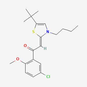 molecular formula C20H26ClNO2S B15403944 Ethanone,2-[3-butyl-5-(1,1-dimethylethyl)-2(3H)-thiazolylidene]-1-(5-chloro-2-methoxyphenyl)-,(2Z)- 