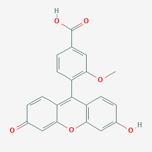 molecular formula C21H14O6 B15404301 4-(6-Hydroxy-3-oxo-3H-xanthen-9-YL)-3-methoxybenzoic acid CAS No. 876752-74-8