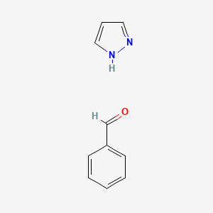 molecular formula C10H10N2O B15404340 benzaldehyde;1H-pyrazole CAS No. 835653-11-7