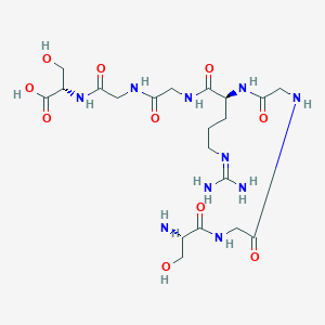 molecular formula C20H36N10O10 B15404408 L-Serylglycylglycyl-N~5~-(diaminomethylidene)-L-ornithylglycylglycyl-L-serine CAS No. 836610-10-7