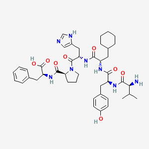 molecular formula C43H58N8O8 B15404667 L-Valyl-L-tyrosyl-3-cyclohexyl-L-alanyl-L-histidyl-L-prolyl-L-phenylalanine CAS No. 918547-22-5