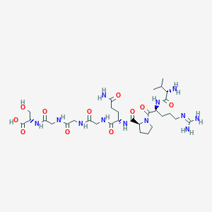 molecular formula C30H52N12O11 B15404770 L-Valyl-N~5~-(diaminomethylidene)-L-ornithyl-L-prolyl-L-glutaminylglycylglycylglycyl-L-serine CAS No. 842953-10-0