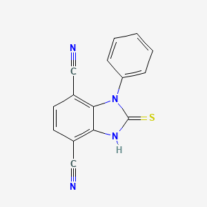 molecular formula C15H8N4S B15405024 1-Phenyl-2-sulfanylidene-2,3-dihydro-1H-benzimidazole-4,7-dicarbonitrile CAS No. 920980-52-5