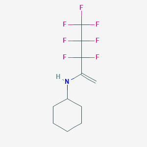 molecular formula C11H14F7N B15405067 N-(3,3,4,4,5,5,5-Heptafluoropent-1-en-2-yl)cyclohexanamine CAS No. 921193-83-1