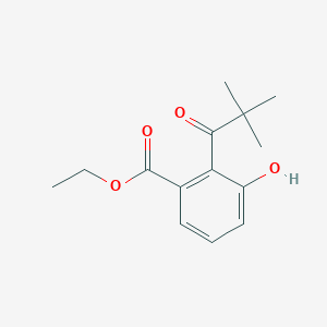 molecular formula C14H18O4 B15405345 Ethyl 2-(2,2-dimethylpropanoyl)-3-hydroxybenzoate CAS No. 918402-53-6