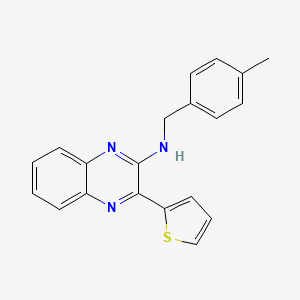 molecular formula C20H17N3S B15405404 N-[(4-Methylphenyl)methyl]-3-(thiophen-2-yl)quinoxalin-2-amine CAS No. 832081-85-3