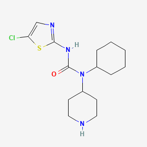 molecular formula C15H23ClN4OS B15405437 N'-(5-Chloro-1,3-thiazol-2-yl)-N-cyclohexyl-N-piperidin-4-ylurea CAS No. 920280-42-8