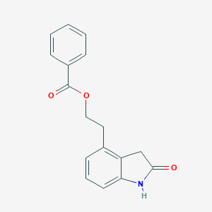 molecular formula C17H15NO3 B154055 2H-Indol-2-one, 4-[2-(benzoyloxy)ethyl]-1,3-dihydro- CAS No. 139122-18-2