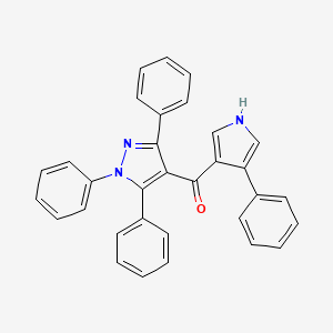 molecular formula C32H23N3O B15405507 Methanone, (4-phenyl-1H-pyrrol-3-yl)(1,3,5-triphenyl-1H-pyrazol-4-yl)- CAS No. 833458-20-1