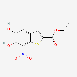 molecular formula C11H9NO6S B15405520 Ethyl 5,6-dihydroxy-7-nitro-1-benzothiophene-2-carboxylate CAS No. 921197-25-3