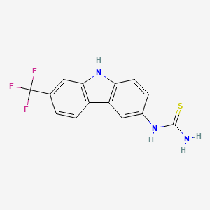 molecular formula C14H10F3N3S B15405676 N-[7-(Trifluoromethyl)-9H-carbazol-3-yl]thiourea CAS No. 872604-34-7