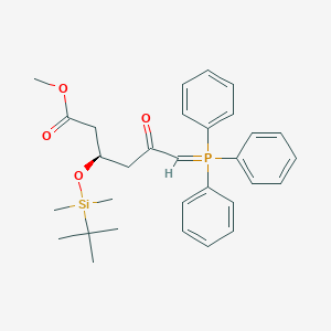 molecular formula C31H39O4PSi B154057 甲基（3R）-3-（叔丁基二甲基甲硅烷基氧基）-5-氧代-6-三苯基胂亚甲基己酸酯 CAS No. 147118-35-2