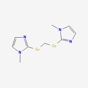 molecular formula C9H12N4Se2 B15405718 1-Methyl-2-[(1-methylimidazol-2-yl)selanylmethylselanyl]imidazole CAS No. 870554-44-2