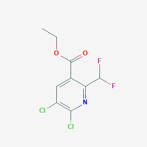 molecular formula C9H7Cl2F2NO2 B15405780 Ethyl 5,6-dichloro-2-(difluoromethyl)pyridine-3-carboxylate CAS No. 919354-86-2