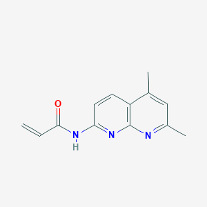 molecular formula C13H13N3O B15405866 N-(5,7-Dimethyl-1,8-naphthyridin-2-yl)prop-2-enamide CAS No. 864076-51-7