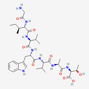 molecular formula C36H56N8O9 B15405874 Glycyl-L-isoleucyl-L-valyl-L-tryptophyl-L-valyl-L-alanyl-L-threonine CAS No. 834898-33-8
