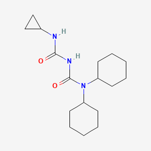 molecular formula C17H29N3O2 B15406133 N,N-Dicyclohexyl-N'-cyclopropyl-2-imidodicarbonic diamide CAS No. 919775-41-0