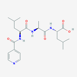 molecular formula C21H32N4O5 B15406150 L-Leucine, N-(4-pyridinylcarbonyl)-L-leucyl-L-alanyl- CAS No. 841277-35-8