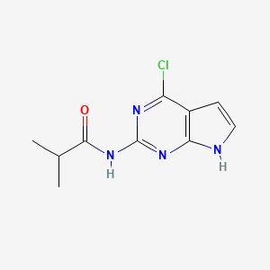 molecular formula C10H11ClN4O B15406163 N-(4-chloro-7H-pyrrolo[2,3-d]pyrimidin-2-yl)-2-methylpropanamide CAS No. 866331-10-4