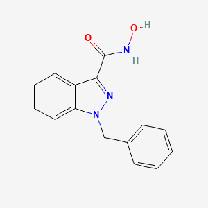 molecular formula C15H13N3O2 B15406219 1H-Indazole-3-carboxamide, N-hydroxy-1-(phenylmethyl)- CAS No. 875577-56-3