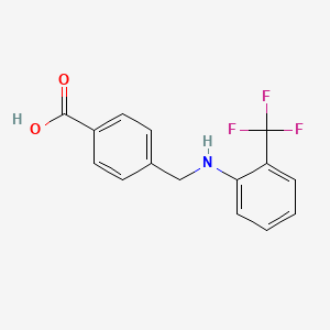 molecular formula C15H12F3NO2 B15406338 Benzoic acid, 4-[[[2-(trifluoromethyl)phenyl]amino]methyl]- CAS No. 833485-00-0