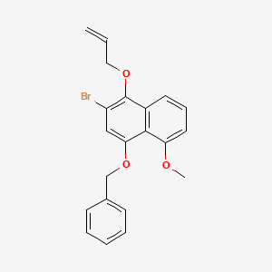 molecular formula C21H19BrO3 B15406360 Naphthalene, 2-bromo-5-methoxy-4-(phenylmethoxy)-1-(2-propenyloxy)- CAS No. 848780-30-3