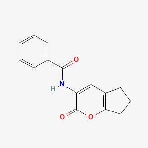 molecular formula C15H13NO3 B15406381 N-(2-Oxo-2,5,6,7-tetrahydrocyclopenta[b]pyran-3-yl)benzamide CAS No. 922167-63-3