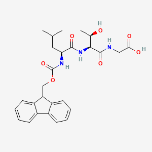 molecular formula C27H33N3O7 B15406422 N-{[(9H-Fluoren-9-yl)methoxy]carbonyl}-L-leucyl-L-threonylglycine CAS No. 830321-69-2