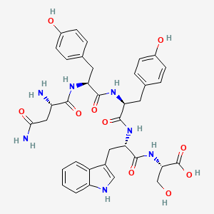 molecular formula C36H41N7O10 B15406489 L-Asparaginyl-L-tyrosyl-L-tyrosyl-L-tryptophyl-L-serine CAS No. 851221-46-0