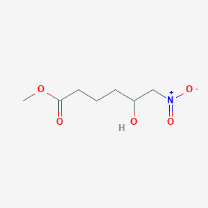 molecular formula C7H13NO5 B15406522 Hexanoic acid, 5-hydroxy-6-nitro-, methyl ester CAS No. 830318-61-1
