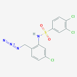 molecular formula C13H9Cl3N4O2S B15406526 N-[2-(Azidomethyl)-5-chlorophenyl]-3,4-dichlorobenzene-1-sulfonamide CAS No. 922711-55-5