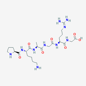 molecular formula C24H44N10O7 B15406596 L-Prolyl-L-lysyl-L-alanylglycyl-N~5~-(diaminomethylidene)-L-ornithylglycine CAS No. 918529-39-2