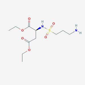 molecular formula C11H22N2O6S B15406743 Diethyl N-(3-aminopropane-1-sulfonyl)-L-aspartate CAS No. 824429-44-9