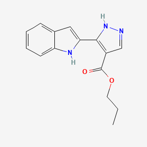 molecular formula C15H15N3O2 B15406987 Propyl 3-(2H-indol-2-ylidene)-2,3-dihydro-1H-pyrazole-4-carboxylate CAS No. 827318-45-6