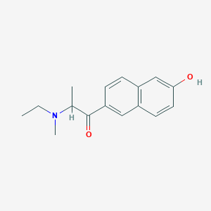 molecular formula C16H19NO2 B15407051 2-[Ethyl(methyl)amino]-1-(6-hydroxynaphthalen-2-yl)propan-1-one CAS No. 834914-51-1
